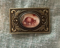 Armadillo Belt Buckle Western Rodeo Mens Gift Cactus Desert Animal Accessory
