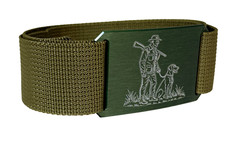 CRIOS Branding Belt Unisex Aluminium Buckle Hunter Dog Green Forester