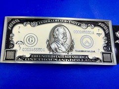 $1,000 US Dollar Federal Reserve Note The United States of America Belt Buckle