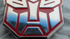 Transformers Belt Buckle Silver & Red Metal 2011 Autobot Emblem 3&Prime; Scratches