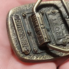 1983 LIMITED MM Horse BELT BUCKLE- Colorful Border #1302 Made In USA Chicago