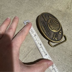 Shell Pipeline Safety Belt Buckle Solid Brass Vintage Metal Western Festival