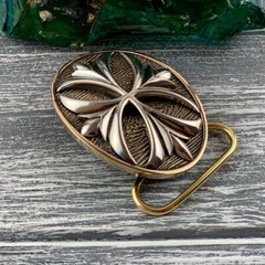 Belt buckle brass, sterling silver 925, Maltese cross, Cross buckle