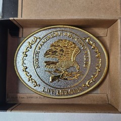 North American Hunting Club Life Member Belt Buckle & Whitetail Deer Medallion