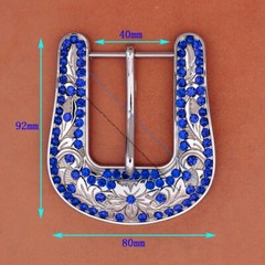 Western Rhinestone Belt Buckle 3pcs Set for Replacement or Leather Craft 1-1/2&Prime;