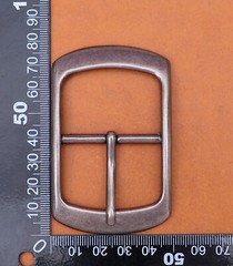 Solid Silver Center Bar Belt Buckle for Leather Belt Replacement Fit 40mm Strap