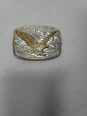 Vintage Belt Buckle Soaring American Eagle Two Tone