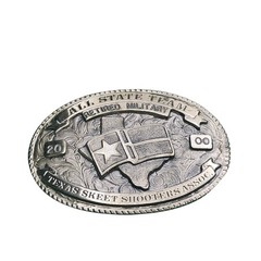 Texas Skeet Shooters Association Belt Buckle Silver 2000
