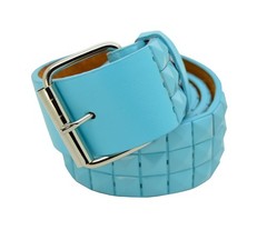 Punk Rock Rivet Metal Faux Leather Blue Studded Belt