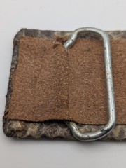 Vintage Genuine Python Snakeskin Belt Buckle Leather Western Exotic Handmade