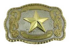 Big Western Texas Sheriff Chief Lone star Belt Buckle Rodeo Cop Officer Trooper