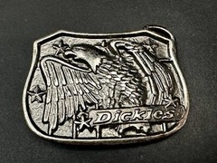 Dickies Flying Eagle Spreading Wings Silver Tone Advertisement Belt Buckle