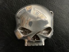 Iconic,Harley-Davidson Willie G skull belt buckle. Silver plaited.#HDMBU10080.