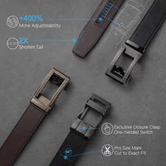 SENDEFN Men&rsquo;s Leather Casual Belt 1 3/8&Prime; 28&Prime; to 46&Prime; Waist Adjustable, Brown