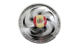 Men Women Silver Metal Belt Buckle Round Spinning Arrows Spain Flag Circle Shape