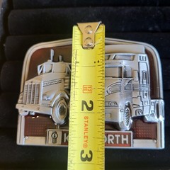 Kenworth Belt Buckle Metal & Red Enamel Finish Trucker Transportation Diesel