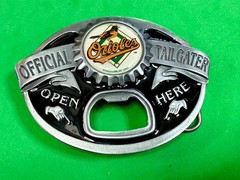 Official Tailgater Baltimore Orioles MLB Siskiyou Belt Buckle & Bottle Opener