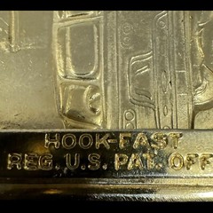 Vintage 1950s Gold Tone TRACTOR TRAILER Big Rig TRUCK BELT BUCKLE Hook Fast