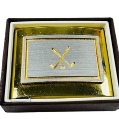 Dante VTG Belt Buckle Two Tone Gold Silver Golf Clubs MCM 70s Dad Grandpacore