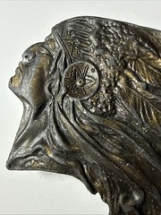 vintage 1970s belt buckle CHIEF native american INDIAN HEAD cowboy WESTERN brass