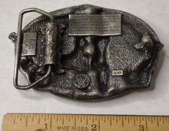 1985 SQUARE DANCING SISKIYOU METAL BELT BUCKLE OREGON BANJO FIDDLE