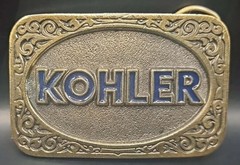 KOHLER – Limited Edition 1986 Brass Belt Buckle American Buckle Co USA Vintage