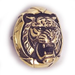 Tiger Angry Head Brass Belt Buckle