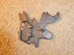 Vintage 1970s Brass Moose Elk Head Belt Buckle 4&Prime; Wide #2