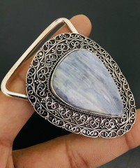 Kyanite Gemstone 925 Sterling Silver Handmade Belt Buckles Vintage Gift For Him