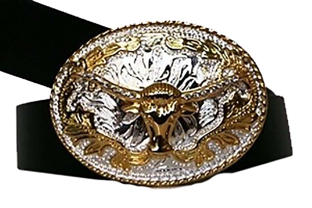 State of Texas Bull Head Gold Silver TX United States Metal Belt Buckle