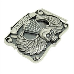 Airborne Sterling Silver 925 Skull Belt Buckle US Army Ranger Parachutist