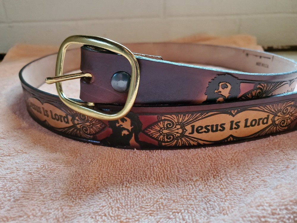 JESUS IS LORD genuine leather belt & buckle.