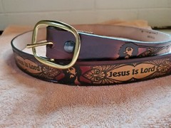 JESUS IS LORD genuine leather belt & buckle.