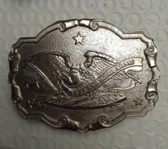 Wyoming Studio Art Works Belt Buckle 1975 « the right to keep and bear arms »