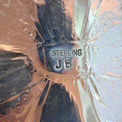 Joann Begay Native American Sterling Silver 5 Coral Stamped Belt Buckle For Men