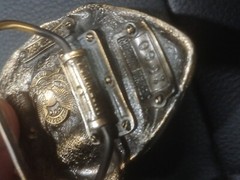 The Great American Belt Buckle Co 1982 Football Serialized solid Brass Enameled