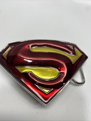Superman Belt Buckle Mens Red Yellow Logo Shield Emblem Metal DC Comics / CPGA