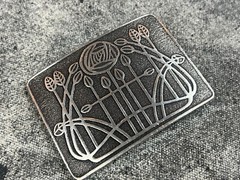 Charles Rennie MacKintosh Pewter Belt Buckle Rare Silver Tone Design Rare VTG