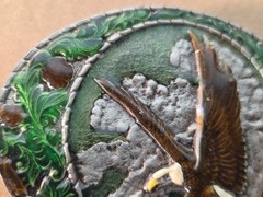 Vtg Enamel Bald Eagle In Flight Retro Belt Buckle Merica