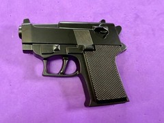 Gun Handgun Pistol Figural Cutout Novelty Mag Cosplay Black 5&Prime; Belt Buckle
