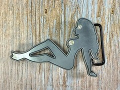 Sexy Woman Silhouette Mud Flap Girl Trucker Chick Belt Buckle By Buckle Rage