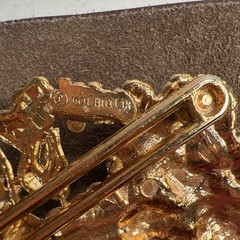 Gold Tone Lion & Floral Metal Bar Belt Buckle for Men, Fits 2 in Belt