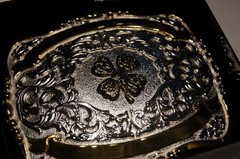 Crumrine Western Belt Buckle Trophy Buckle 4 H Clover 2 Ribbons 38402