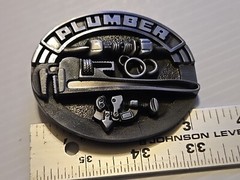 PROFESSIONAL PLUMBER PIPE WRENCH Metal Belt Buckle
