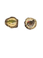 Handmade Hand painted Authentic Elk Bur Belt Buckles Lot Of 2