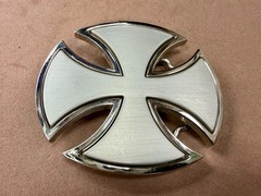 Maltese Celtic Iron Cross Gothic Punk Biker Vibe Cutout Silver Tone Belt Buckle