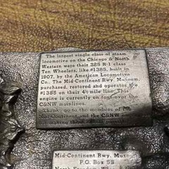Vintage Pewter Mid Continental Railway Museum Wisconsin Engine Train Belt Buckle