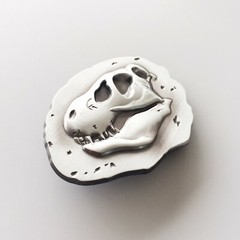 Antique Brushed Silver Dinosaur Bone Fossil Belt Buckle also Stock in the US