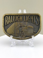 Raleigh Lights Trucker Belt Buckle Semi Truck Big Rig Hauler Transport