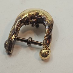 Barry Kieselstein Cord Sterling 925 Gold Vermeil Half Moon Face Buckle Vintage